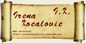 Irena Kočalović vizit kartica